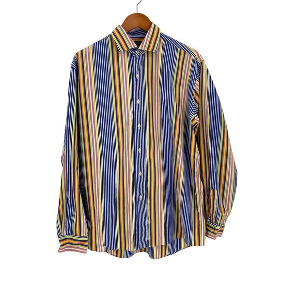 Polo by Ralph Lauren colorful vertical striped long sleeve shirt Large Westerton - Picture 1 of 11